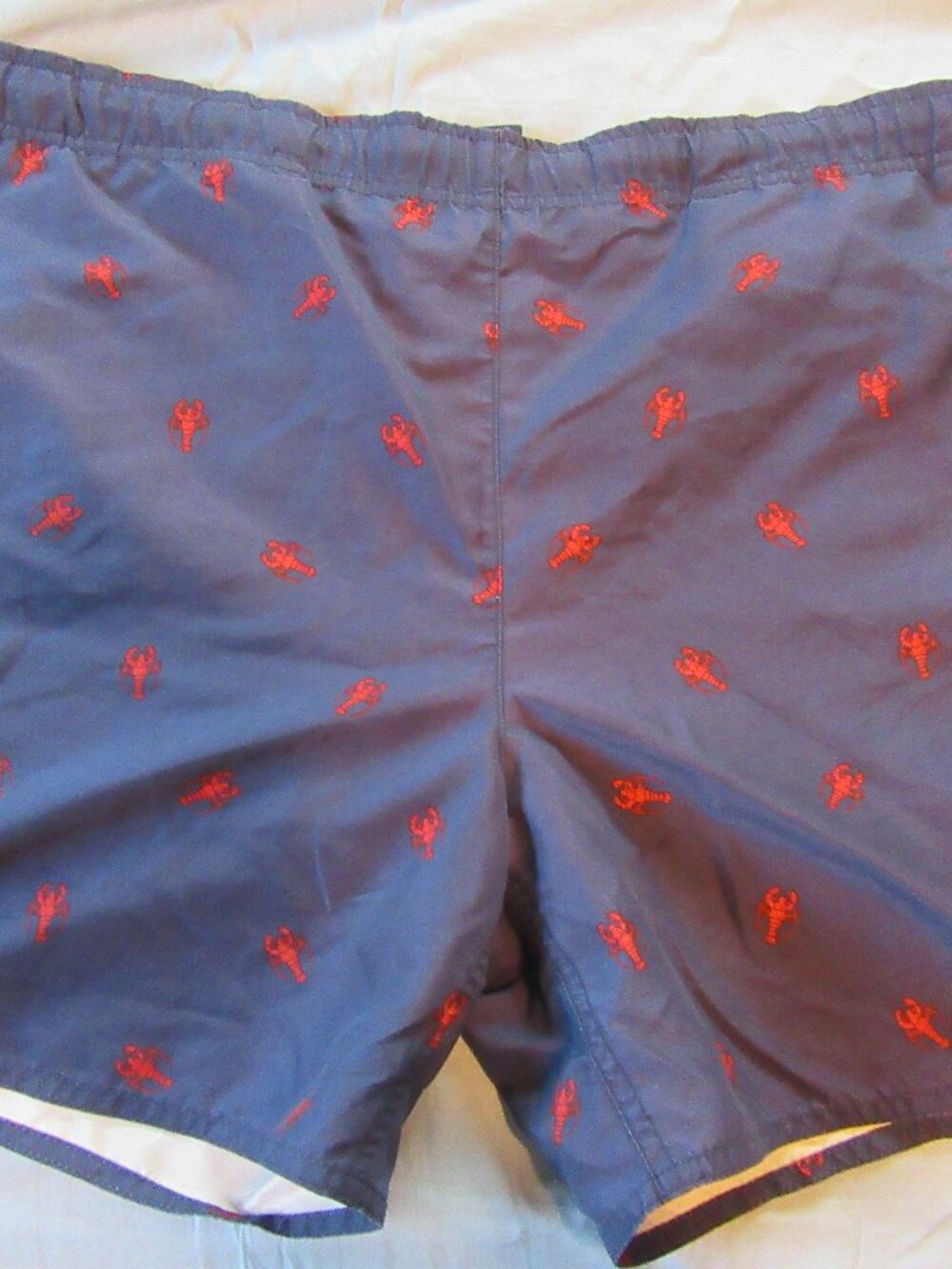 Mens Brooks Brothers Lobster Print Swim Trunks Sz S Blue